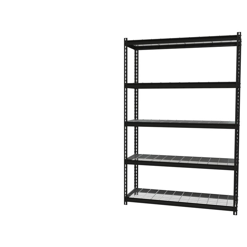 Iron Horse Wire Shelving Unit, 5 Shelf, 18"D X 48"W X 72"H, Black Bed